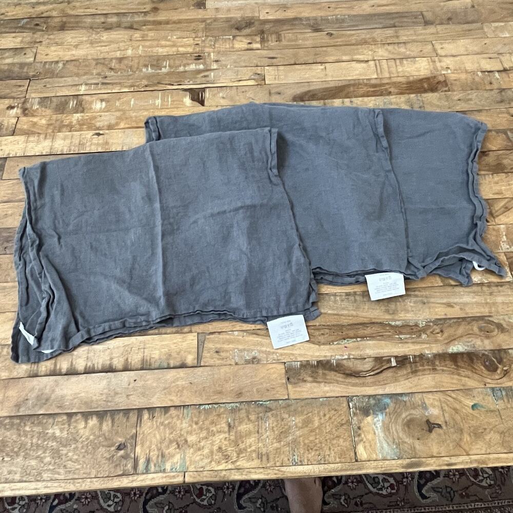 Southern Living Gray Kitchen Towels Set of 3 100% Linen 20" x 30"